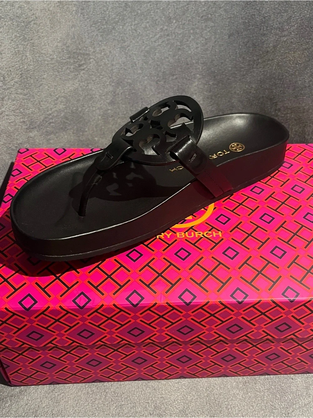 Tory Burch Women’s Sandals Miller Cloud Black Size 7 US